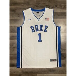 Nike Duke Basketball Jersey Size Large White Blue Devils Jabari Parker #1 NCAA